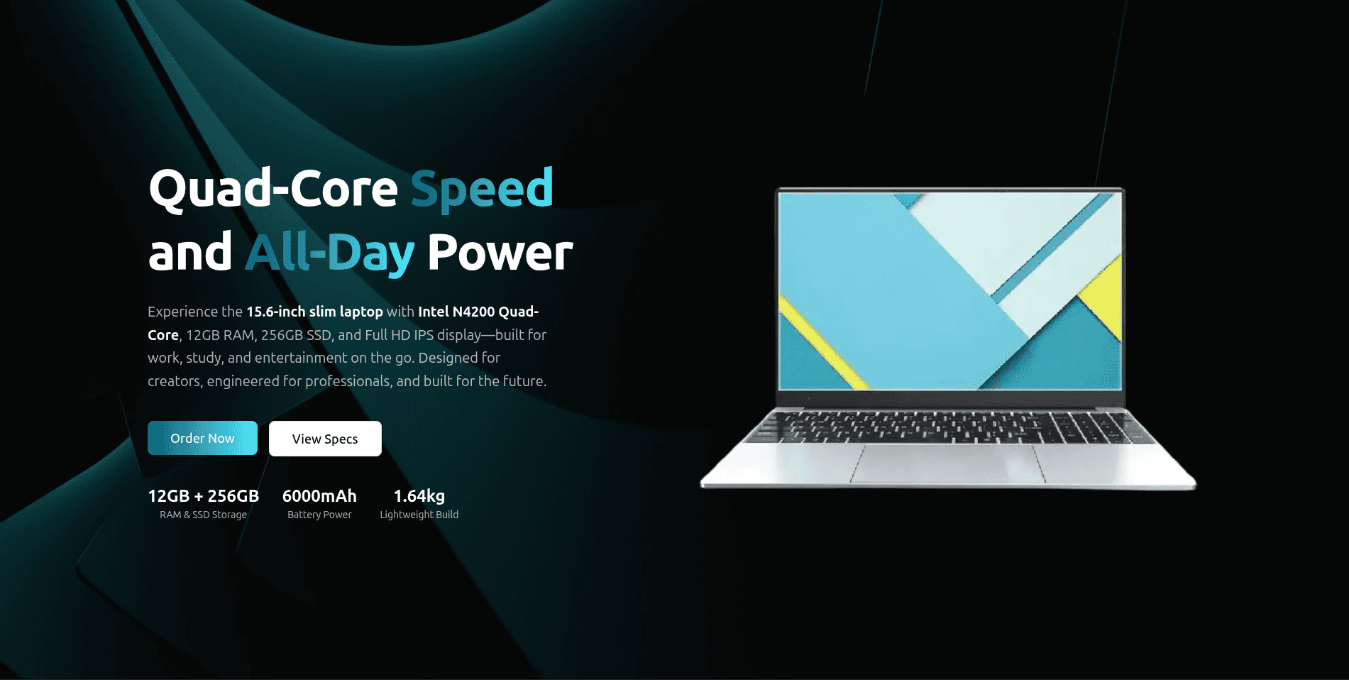 Modern Laptop landing page
